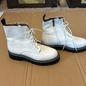 White combat boots worn once